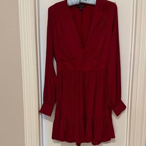Banana Republic Deep Red Long Sleeve Dress